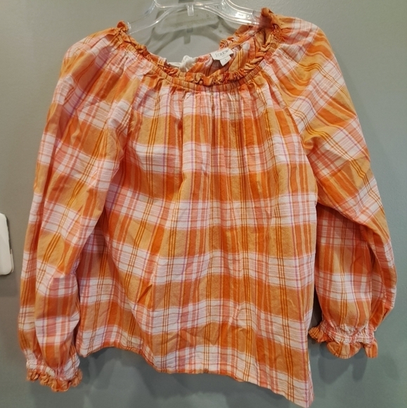 J. Crew Tops - *3 for $30* J Crew Off The Shoulder Plaid Blouse